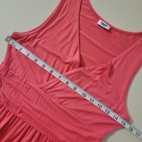 Lascana Beach Time Coral Sleeveless Surplice V-neck Tulip Hem Dress - Picture 5 of 15